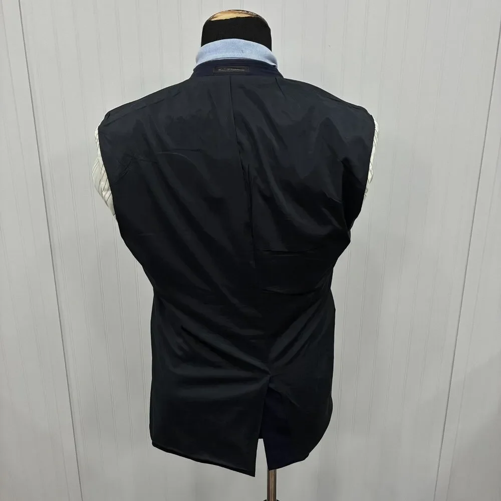 Lauren Ralph Lauren 40S Navy Blue Wool Gold Tone 2-Button Single-Vent Blazer